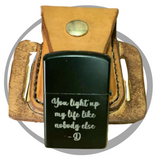 Genuine Leather Pouch & Zippo Combo