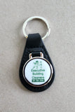 Faux Leather and Metal Keyring