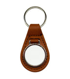 Faux Leather and Metal Keyring