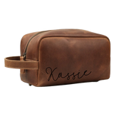 Genuine Leather Toiletry Bag (Dopp Kit)