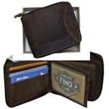 Genuine Leather Wallet - Zip Around