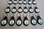 Faux Leather and Metal Keyring