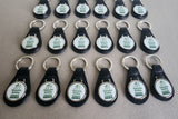 Faux Leather and Metal Keyring