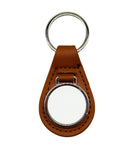 Faux Leather and Metal Keyring