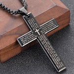 Stainless Steel Lord's Prayer Cross Pendant