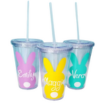 Plastic Tumbler with Straw