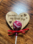 Valentine's Lollipop with Wooden Holder