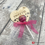 Valentine's Lollipop with Wooden Holder