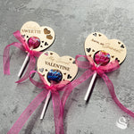 Valentine's Lollipop with Wooden Holder