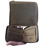 Genuine Leather Mens Wallet with a ZipAround